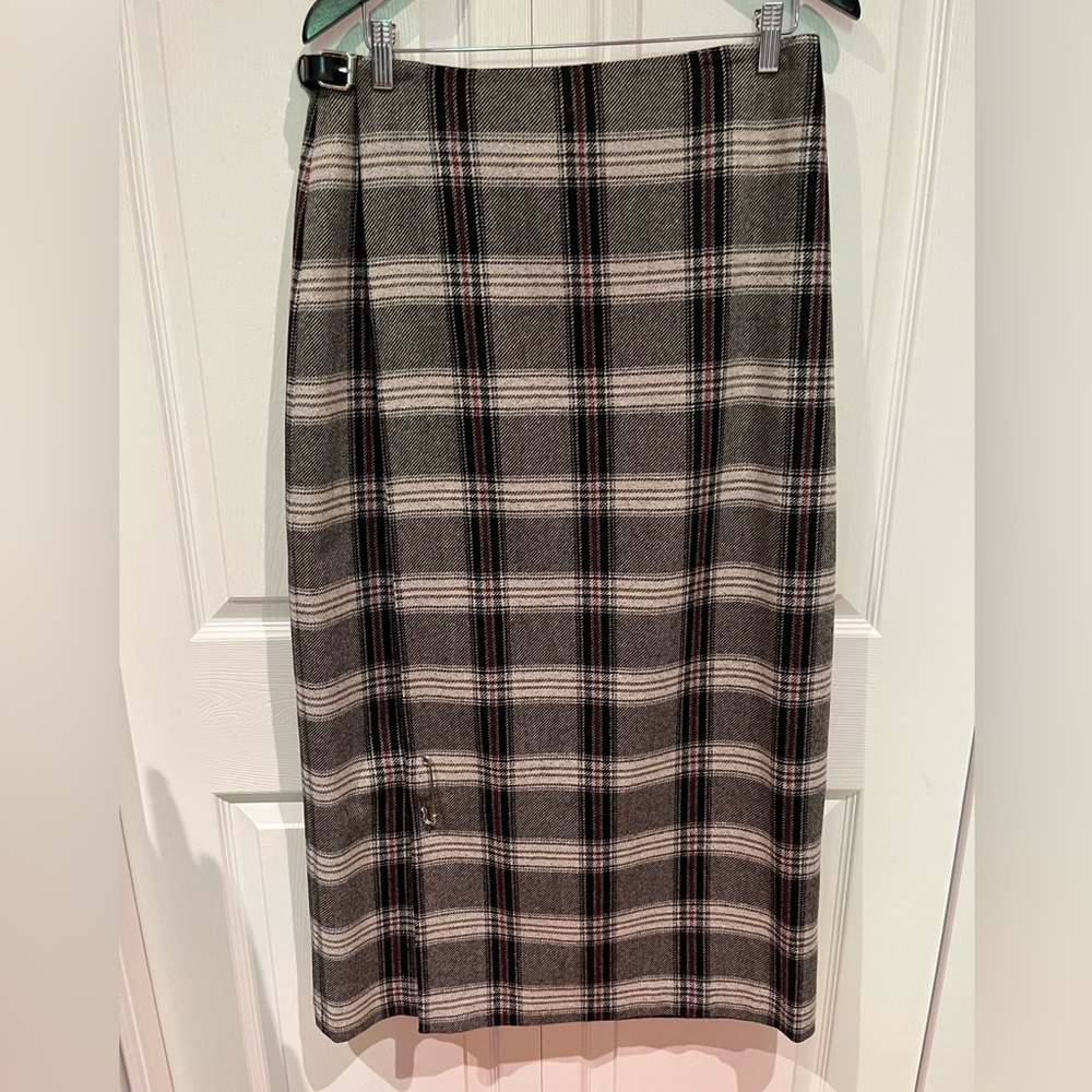 Wool Wrap Blanket Skirt, Size 14